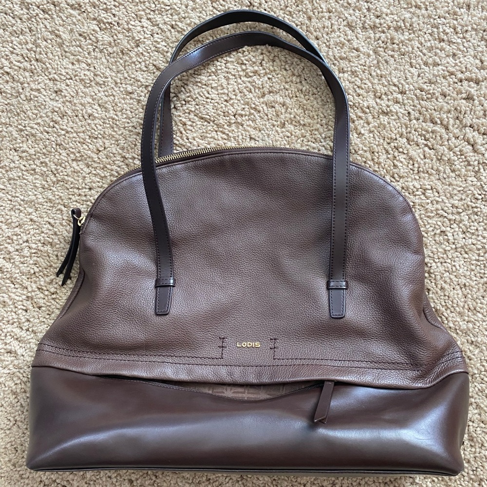 Lodis Brown two tone Leather tote